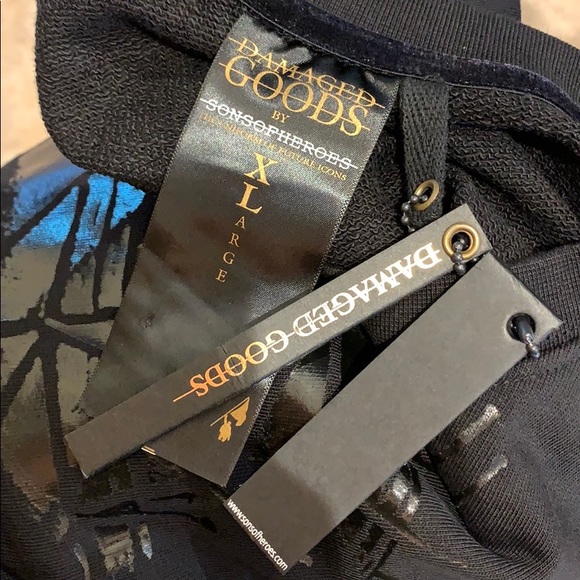 DAMAGED GOODS by Sons of Heroes Black Hoodie XL - Picture 7 of 8